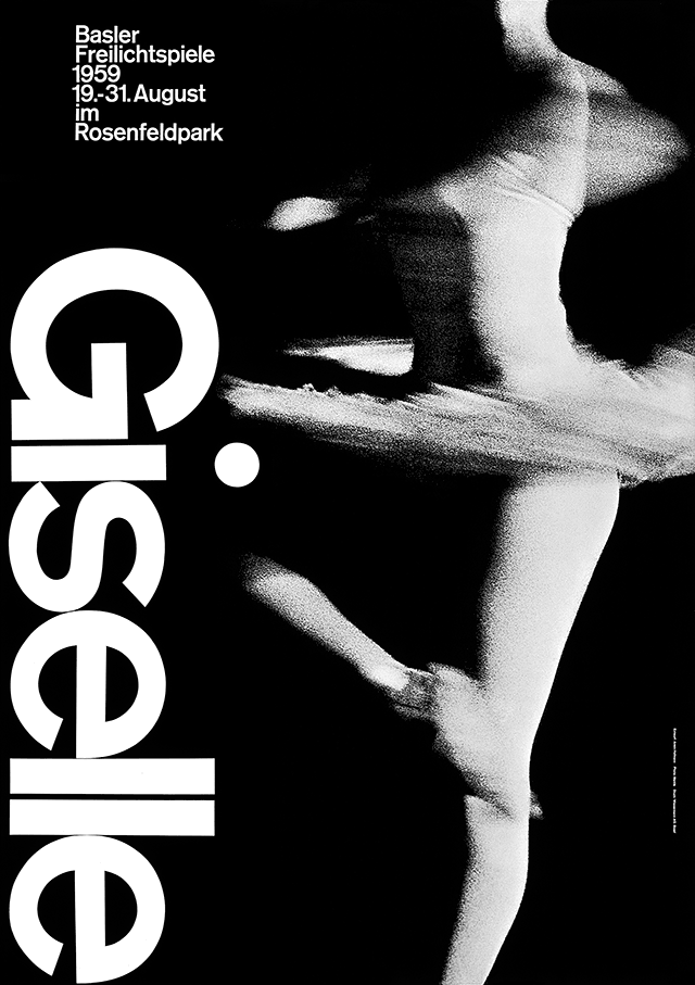 "Giselle, Basler Freilichtspiele," photolithograph, 1959. Designer: Armin Hofmann; Printer: Wassermann A.G., Basel "Giselle, Basler Freilichtspiele," photolithograph, 1959. Designer: Armin Hofmann; Printer: Wassermann A.G., Basel