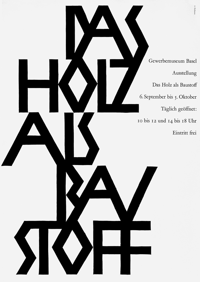 "Das Holz als Bau Stoff" linocut, 1952. Designer: Armin Hofmann "Das Holz als Bau Stoff" linocut, 1952. Designer: Armin Hofmann