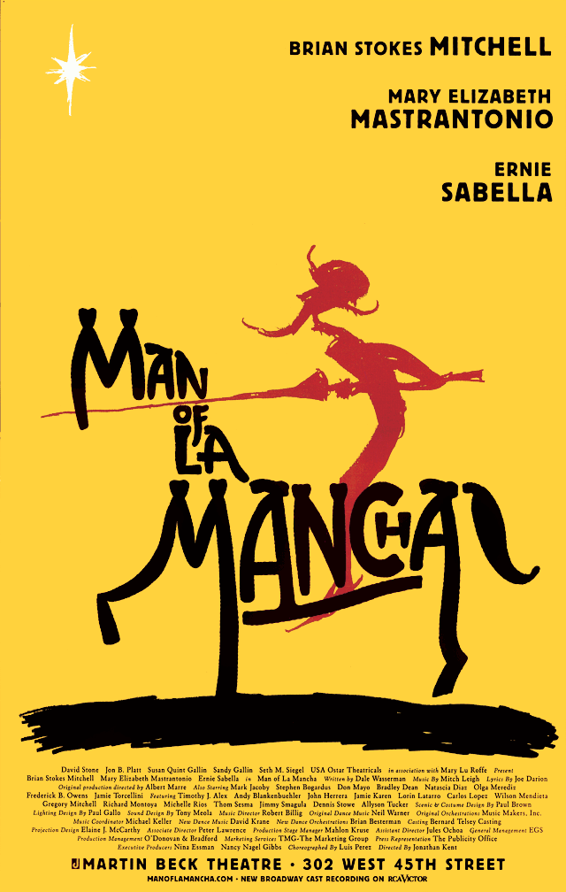 SpotCo Broadway theater poster for Man of La Mancha SpotCo Broadway theater poster for Man of La Mancha