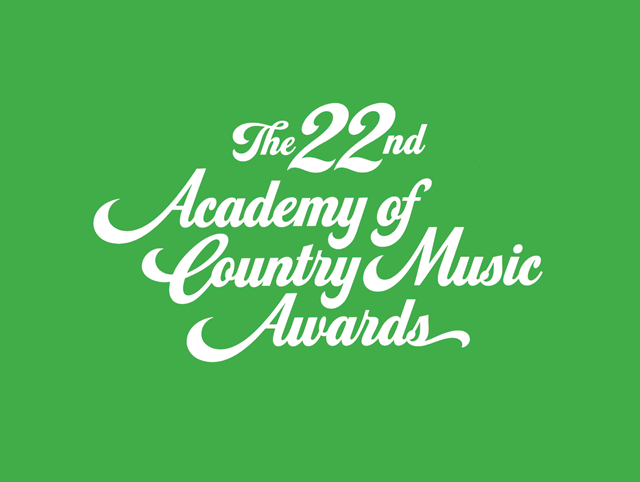 Logotype for the 22nd Academy of Country Music Awards, 1987.Client: Robert Keene, production design, Dick Clark Productions Logotype for the 22nd Academy of Country Music Awards, 1987.Client: Robert Keene, production design, Dick Clark Productions
