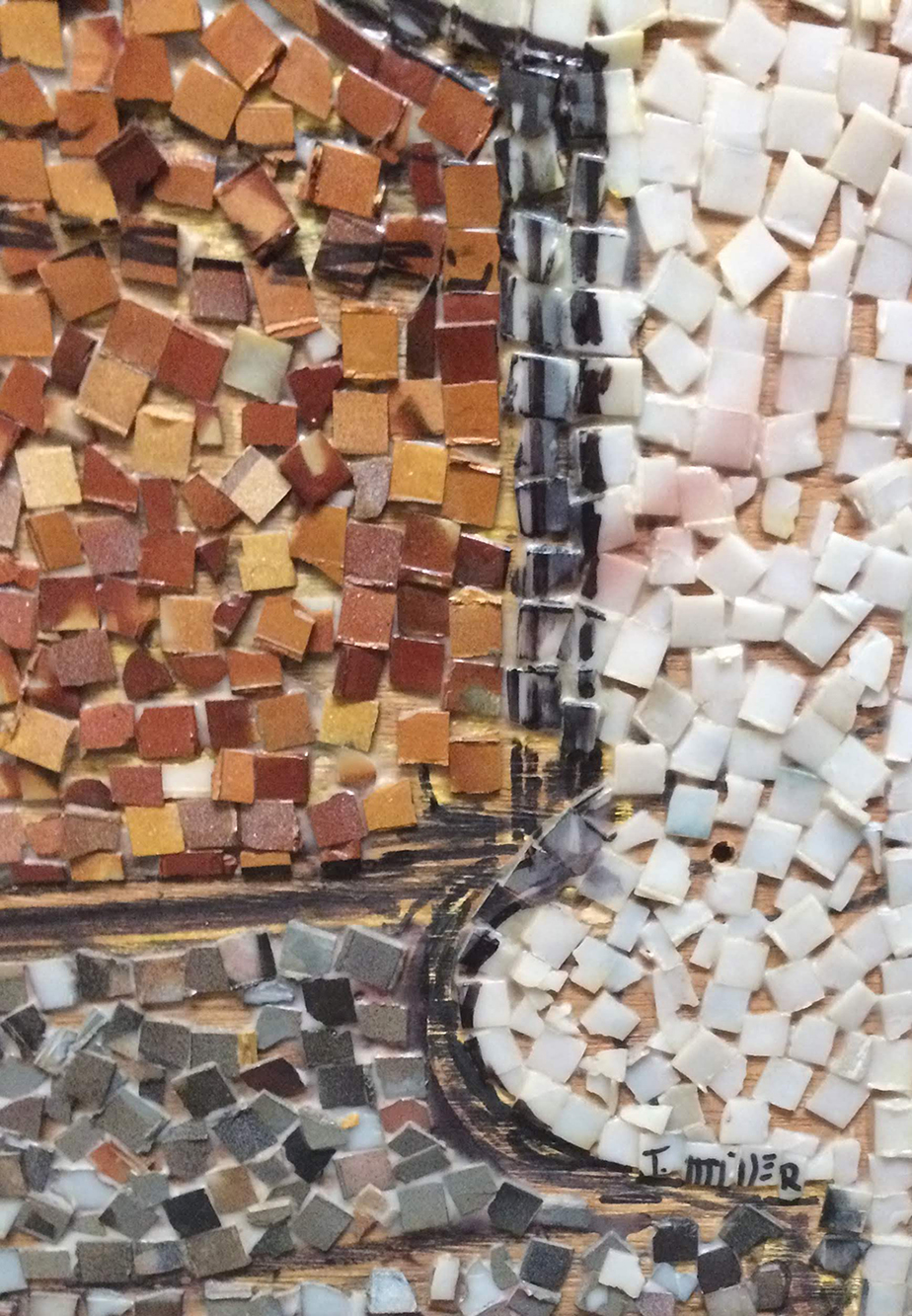 Thomas Miller, Detail from the DuSable mosaics, 1995. DuSable Museum of African American History, Chicago. Photograph: Chris Dingwall. Thomas Miller, Detail from the DuSable mosaics, 1995. DuSable Museum of African American History, Chicago. Photograph: Chris Dingwall.