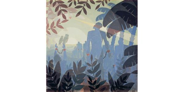 Panel from Aspects of Negro Life mural, 1934, created for the 135th Street branch of the New York Public Library Panel from Aspects of Negro Life mural, 1934, created for the 135th Street branch of the New York Public Library