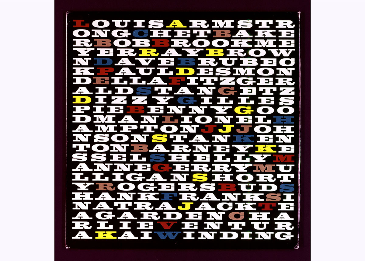 “Playboy Jazz All Stars,” 1957: Record cover, lithographed in six colors, about which “Billboard” magazine said the “striking design will be a sure attention-getter.” “Playboy Jazz All Stars,” 1957: Record cover, lithographed in six colors, about which “Billboard” magazine said the “striking design will be a sure attention-getter.”