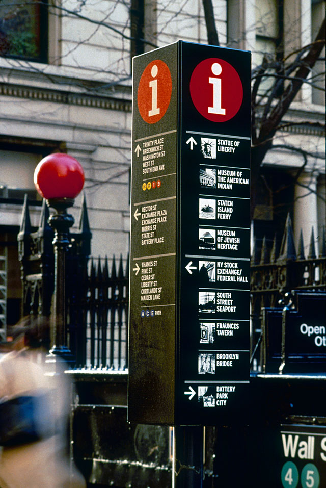Alliance for Downtown New York Streetscape signage for Lower Manhattan (2001) Alliance for Downtown New York Streetscape signage for Lower Manhattan (2001)