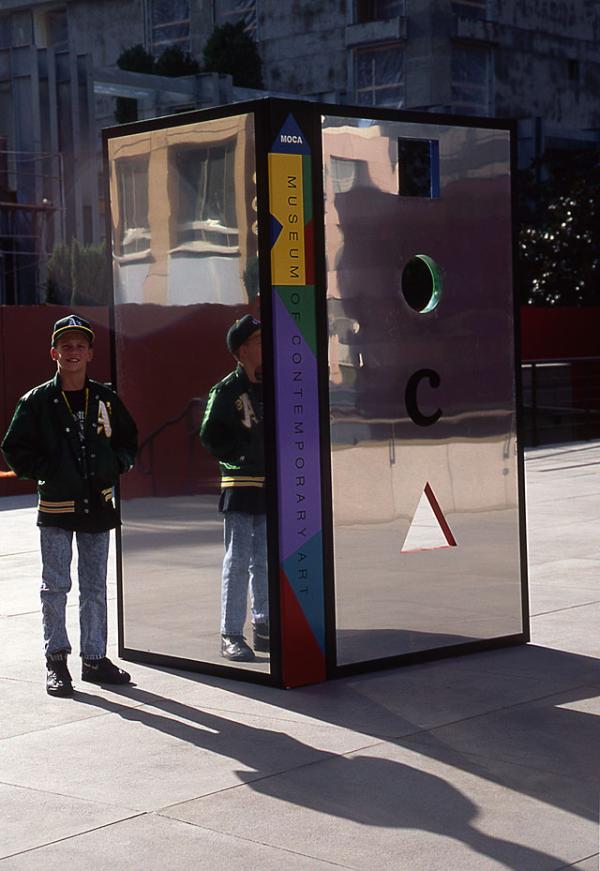 Miho 4 Giant book-shaped sculpture at MOCA Museum of Contemporary Arts, LA. Designed by James Miho, 1990.