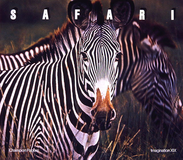 Miho 5 Safari brochure in Imagination series for Champion Papers. Art directed and designed by James Miho, 1973.