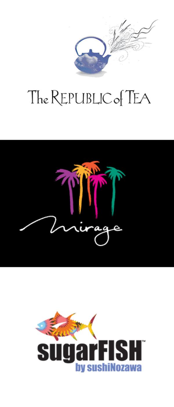 Identity programs: The Republic of Tea, 1991; Mirage Hotel and Casino, 1989; SugarFISH, 2008 Identity programs: The Republic of Tea, 1991; Mirage Hotel and Casino, 1989; SugarFISH, 2008