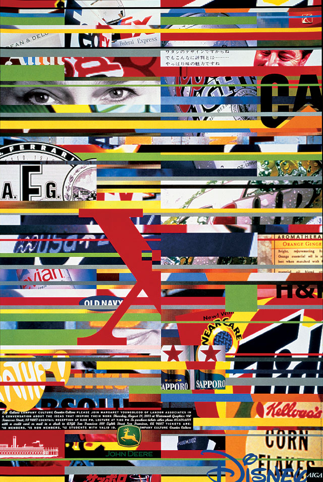 AIGA Landor Associates poster, 2003Client: AIGA San Franicsco Chapter; Art director: Jennifer Morla; Designers: Jennifer Morla, Brian Singer AIGA Landor Associates poster, 2003Client: AIGA San Franicsco Chapter; Art director: Jennifer Morla; Designers: Jennifer Morla, Brian Singer