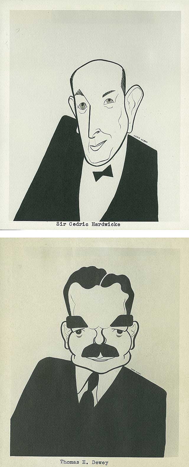 Caricatures: Cedric Hardwicke and Thomas Dewey Caricatures: Cedric Hardwicke and Thomas Dewey
