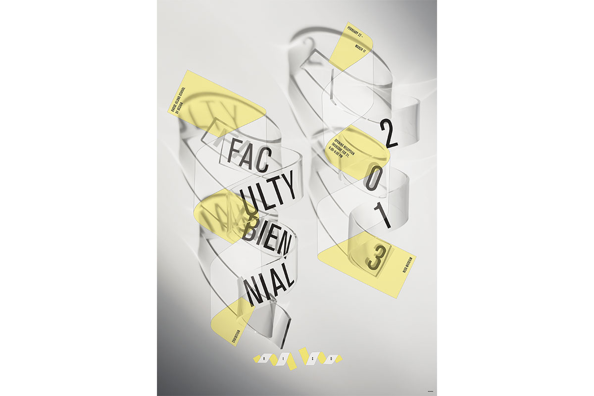 “Faculty Biennial,” 2013: Poster for a faculty exhibition at the Rhode Island School of Design Museum of Art “Faculty Biennial,” 2013: Poster for a faculty exhibition at the Rhode Island School of Design Museum of Art